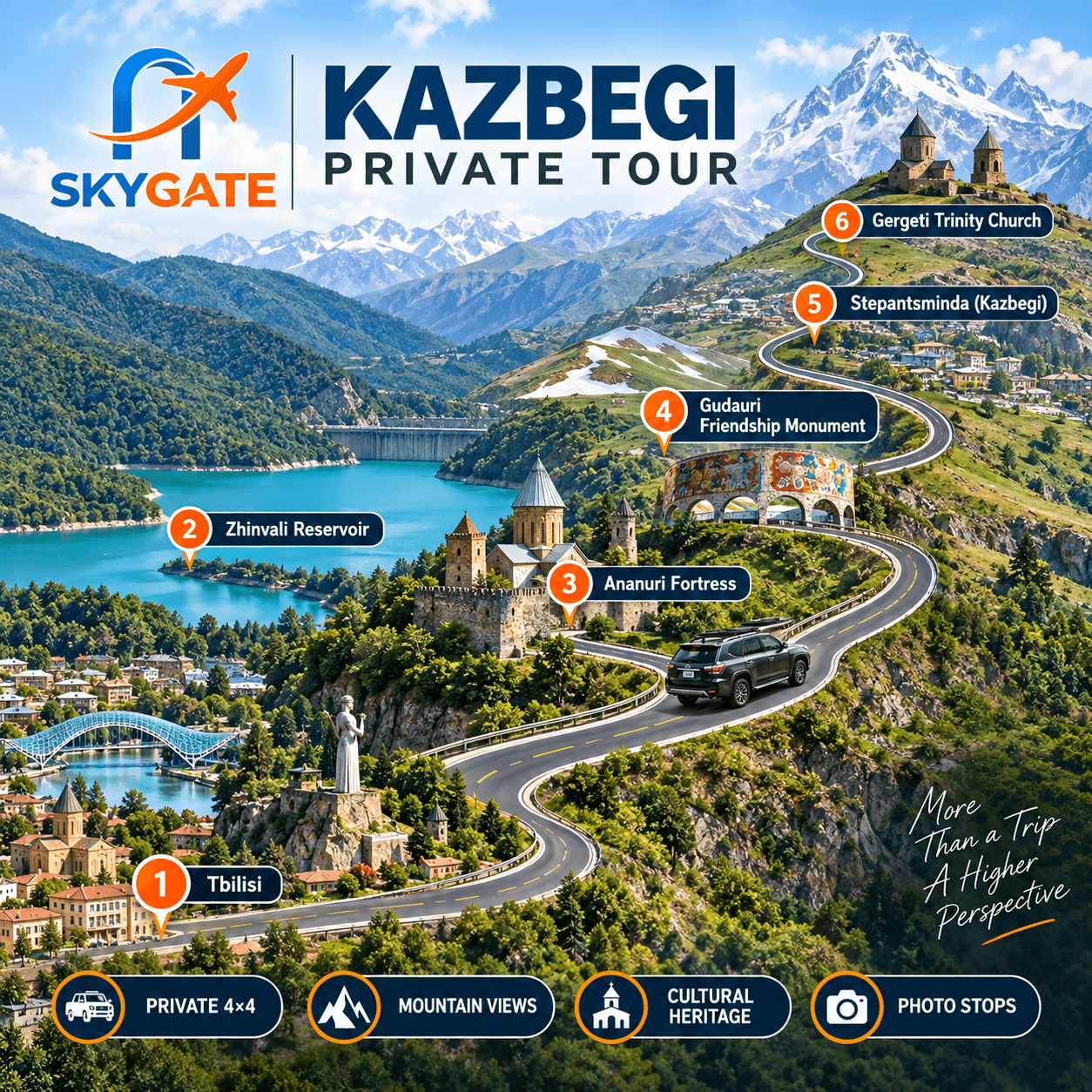 Private Kazbegi Tour from Tbilisi: Ananuri, Gudauri & Gergeti Trinity Church - image 6